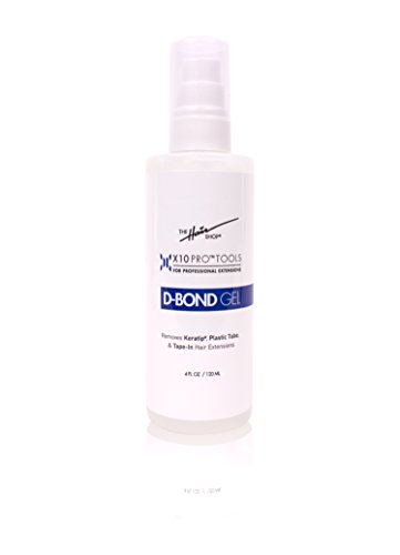 X10 Pro-Tools D Bond Gel Remover by The Hair Shop, Keratin Glue Fusion Pre Bonded U-Tip Adhesive Remover For Super Or Regular Keratip, Best for Keratin Glue, Tape-Ins and Shrinkies (4 oz Bottle)