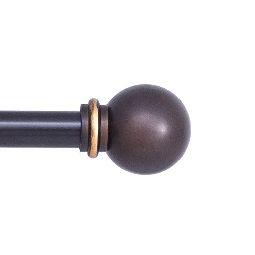 Kenney Chelsea 5/8' Standard Decorative Window Curtain Rod, 28-48', Oil Rubbed Bronze