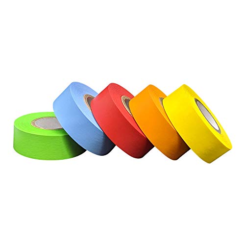 Lab Labeling Tape Variety Pack, 500' Length x 3/4' Width, 1 Inch Core [5 Rolls of Assorted Colors] for Color Coding and Marking