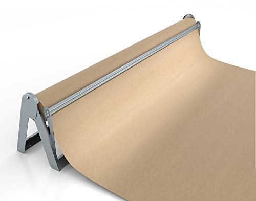 Paper Roll Dispenser and Cutter - Long 36' Roll Paper Holder - Great Butcher Paper Dispenser, Wrapping Paper Cutter, Craft Paper Holder or Vinyl Roll Holder - Wall Mountable