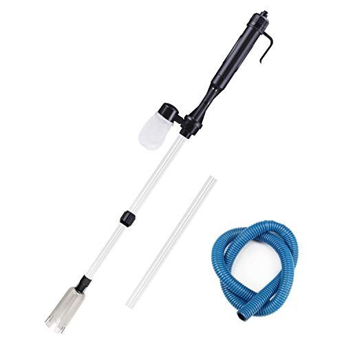 IREENUO Fish Tank Gravel Vacuum Cleaning, Electric Aquarium Gravel Cleaning, Battery Operated Siphon Pump Water Changer with 3 Pcs Replaceable Mesh Bags