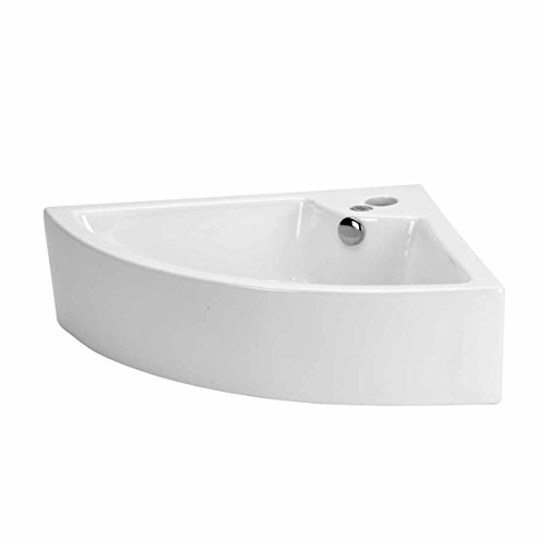 Hudson 25 7/8' Corner Countertop Vessel Bathroom Sink White With Overflow Heavy Duty Porcelain Renovators Supply Manufacturing