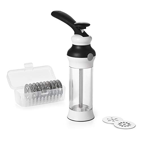 OXO Good Grips Cookie Press with Stainless Steel Disks and Storage Case,White,100