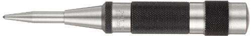 Starrett 18C Automatic Center Punch with Heavy Duty Hardened Steel Metal, Universal Tool for Machinists, Carpenters with Adjustable Knurled Cap to Control Blow Force, 5.14' x 11/16'