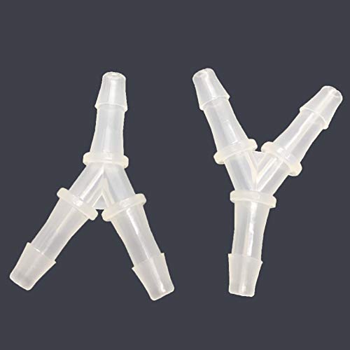 PP Barb Y Tee 3/16' Hose ID Fittings Polypropylene Plastic Pipe Connectors Boat Water Air Aquarium O2 Fuel Pack of 2