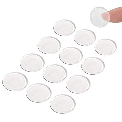 Clear Bumpers Pads Medium 18PCS 20.6mm Adhesive Round Rubber Bumper Pads for Glass Table Top Cutting Board Cabinet Drawer Picture Frame Laptop Sound Dampening