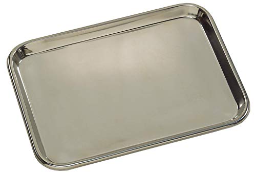 Grafco Metal Mayo Tray for Medical Instruments, Dental, Tattoo and Surgical Supplies, Stainless Steel, 13-5/8' x 9-3/4' x 5/8', 3261