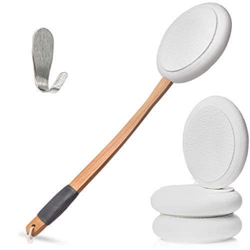 Lotion Applicators for Your Back | Applicator Easy Reach | Self Application of Cream Sunscreen Self Tanner | Set by Toem Includes 1 Applicator Handle, 4 Pads & 1 Hook (4 Pads)