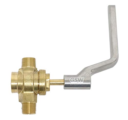 GSW WR-GV Copper Gas Valve with Handle for Commercial Wok Range, ETL Approved, 1/2' NPT X 1/2' NPT 1/2 PSI