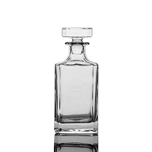 Square 26oz Crystal Whiskey Decanter with Glass Stopper—Lead Free