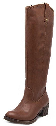 LONDON FOG Womens Irie Riding Boot, Regular and Wide Calf Colors Available Cognac 8