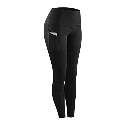 LEXUPA Women Workout Out Pocket Leggings Fitness Sports Running Yoga Athletic Pants Trousers Shorts Black