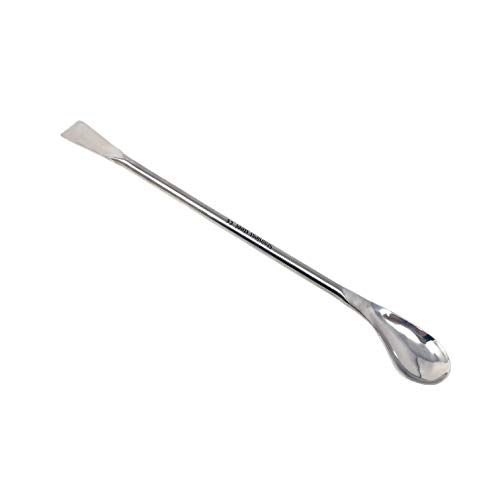 Stainless Steel Double Ended Square & Lab Spoon Sampler Lab Spatula 7″ Length (Right Angled)