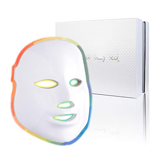 Photon Skin Rejuvenation Face & Neck Mask | LED Photon Red Blue Green Therapy 7 Color Light Treatment Anti Aging Spot Removal Wrinkles Whitening Facial Skin Care Mask