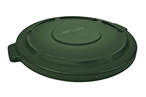 Rubbermaid Commercial Products FG263100DGRN Brute Heavy-Duty Round Trash/Garbage Lid, 32-Gallon, Green