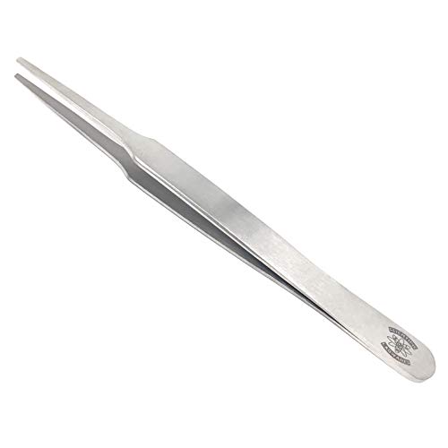 Scientific Labwares High Precision Stainless Steel Lab Tweezers/Forceps with Straight Tapered Flat Point