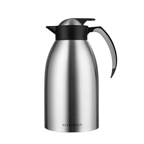 Bellemain Premium Thermal Coffee Carafe Stainless Steel 2 Liter /8 cup Double wall insulated vacuum carafe