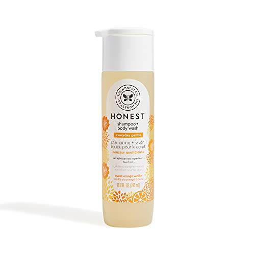 The Honest Company Perfectly Gentle Sweet Orange Vanilla Shampoo + Body Wash Tear-Free Baby Shampoo with Naturally Derived Ingredients Sulfate- and Paraben-Free Baby Bath 10 Fl Oz (Pack of 1)