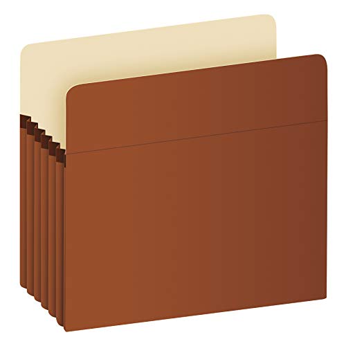 Pendaflex Expanding File Pockets, Letter Size, 5.25' Expansion, Reinforced with DuPont Tyvek Material, Letter Size, Redrope, 10 Per Box (1534G-OX)