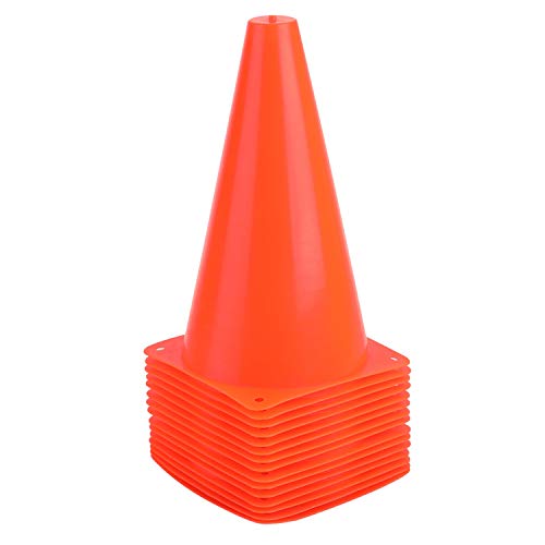 9 Inch Sports Cones, Basketball Cones, Traffic Training Cones, Agility Field Marker Cones for Soccer Football Drills Training, Outdoor Activity or Events - Set of 15, Orange