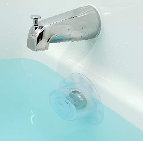SlipX Solutions Bottomless Bath Overflow Drain Cover for Tubs, Adds Inches of Water to Your Bathtub for a Warmer, Deeper Bath (Clear, 4 inch Diameter)