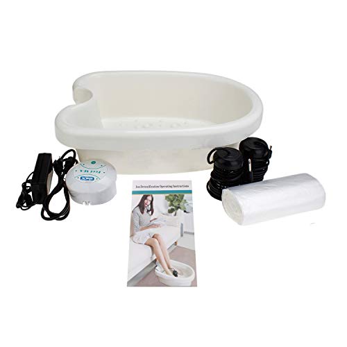 Vitaciti Portable Ionic Detox Foot Bath Cleanse Ion Spa Machine System with Foot Basin, 2PCS Arrays, Tub Liners