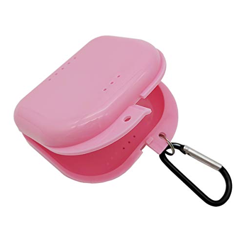 AIWAYING Retainer Case Mouth guard Denture Box with Carabiner Clip
