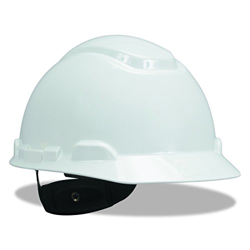 3M Hard Hat, White 4-Point Ratchet Suspension H-701R