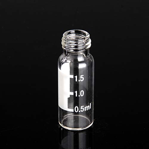 Biomed Scientific Autosampler Vials,2mL Clear Sample Vials with Write-on Spot and Graduations,Screw top 9-425 Thread Finish,12mm ID x 32mm L(Pack of 100)