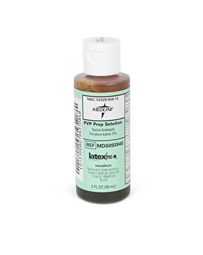 Medline MDS093940 Latex Free Povidone Iodine Prep Solution, 2 oz (Pack of 48)