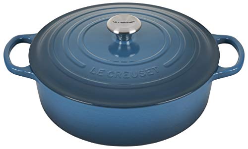 Le Creuset Enameled Cast Iron Signature Round Wide Dutch Oven, 6.75 qt., Deep Teal