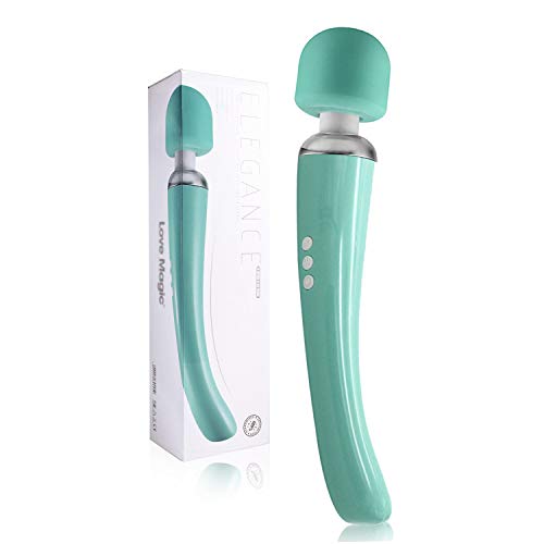 Cordless Wand Massager - Therapeutic Personal Massager - 8 Speeds 20 Vibrating Patterns - USB Rechargeable - Handheld Cordless and Powerful - Wand Massager for Muscle Aches - Sports Recovery-Turquoise