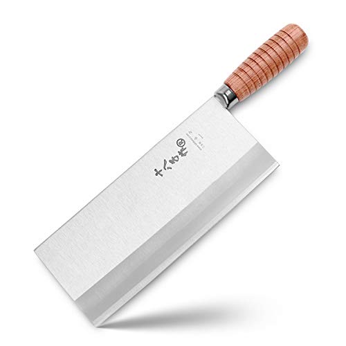 9-inch Kitchen Knife Professional Chef Knife Stainless Steel Vegetable Knife Safe Non-stick Coating Blade with Anti-slip Wooden Handle