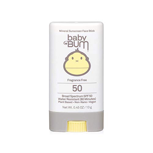 Baby Bum SPF 50 Sunscreen Face Stick | Mineral Roll-On UVA/UVB Face and Body Protection for Sensitive Skin | Fragrance Free | Travel Size | .45oz