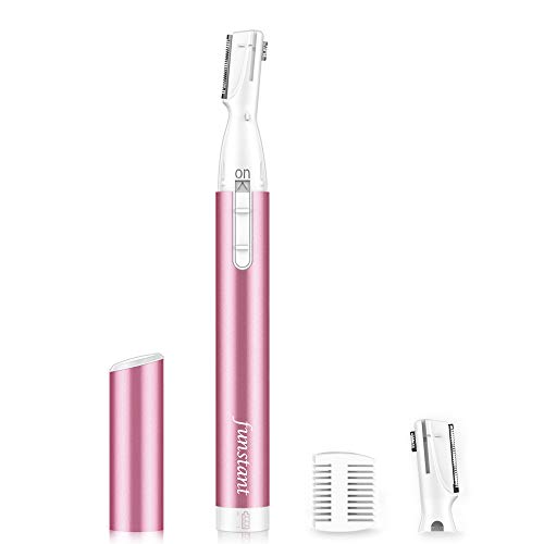 Upgraded Eyebrow Trimmer, Funstant Precision Eyebrow Razor for Women Electric Facial Hair Remover with Comb Eyebrow Epilator No Pulling Sensation Painless for Face Chin Neck Upper-Lip Peach-Fuzz