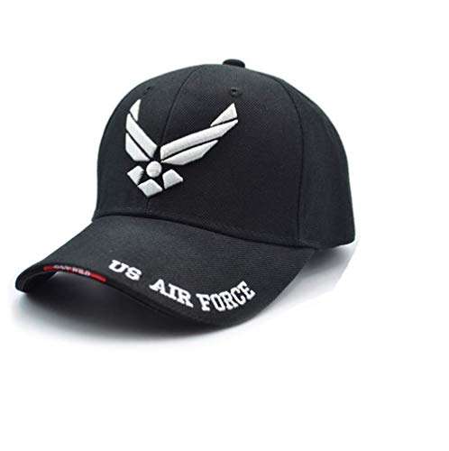 Afuraes US Air Force One Mens Baseball Cap Airsoft Sports Tactical Caps Navy Seal Army Cap Gorras Beisbol for Adult Adjustable (Black+air), Medium