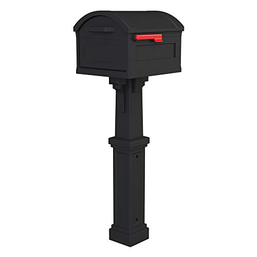 Gibraltar Mailboxes GHC40B01 Grand Haven Decorative Package Mailbox, Black