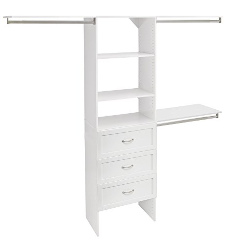 ClosetMaid SuiteSymphony Closet Organizer with Shelves, 3 Drawers, 25-Inch-Pure White