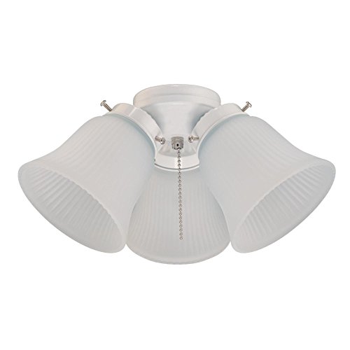 Westinghouse Lighting 77847 3LGT WHT Fros 3 Frosted Ribbed Glass Ceiling Fan Light Kit