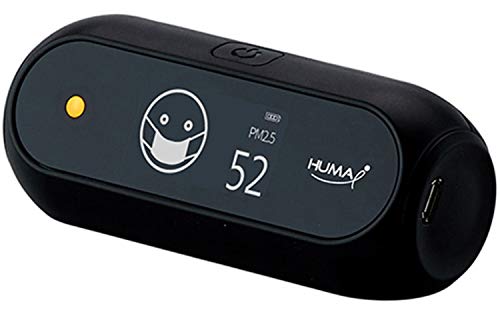 Huma-i (HI-150), Advanced Portable Air Quality Monitor Indoor Outdoor Which Measures CO2, VOC, Particle Matter (PM2.5 and PM10), Temperature, Humidity - Black