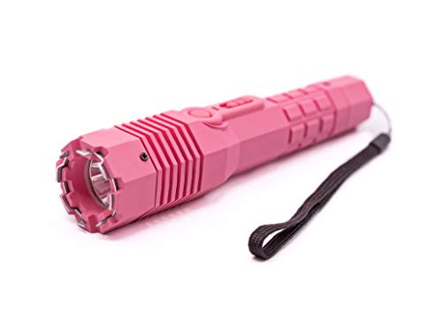 Avenger Defense ADS-20P - Heavy Duty Stun Gun - Rechargeable with 280 Lumen LED Tactical Flashlight. Extremely Powerful 1.4uC Personal Safety and Defense - Pink