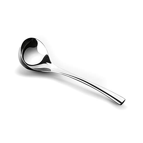 WENKONI 8' Gravy Soup Spoon,Soup Ladle,1 Pack SUS 304 Stainless Steel Ladle,Hollow handle (Color:Silver).
