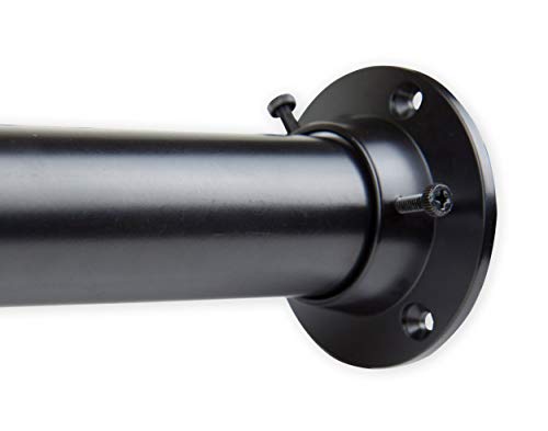 Rod Desyne 1.5' Premium Heavy Duty Adjustable Closet Rod with Socket Set, 28 x 48, Black