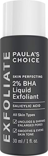 Paula's Choice Skin Perfecting 2% BHA Liquid Salicylic Acid Exfoliant, Gentle Facial Exfoliator for Blackheads, Large Pores, Wrinkles & Fine Lines, Travel Size, 1 Fluid Ounce - PACKAGING MAY VARY