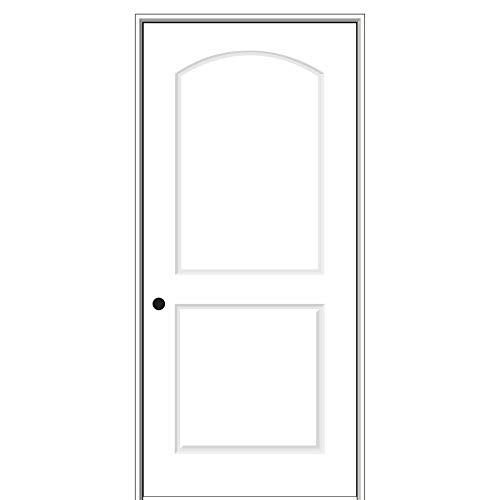 National Door Company ZZ364270R Solid Core, Primed, Molded 2-Panel Archtop, Right Hand, Prehung Interior Door, 20'x80'