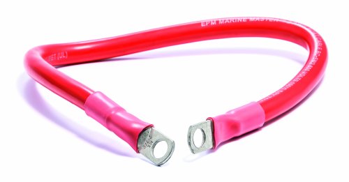 Camco 47480 Red 3/8' Stud 18' Long 2-Gauge Marine Battery Cable and Tinned Lug Assembly