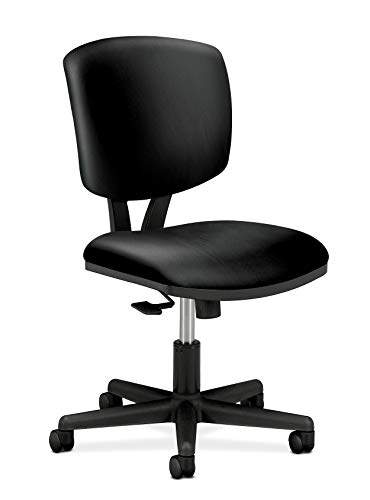 HON Volt Leather Task Chair - Computer Chair for Office Desk, Black (H5703)