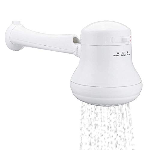 Electric Shower Head Heater,Funwill 110V-220V Automatic Electric Instant Hot Water Shower Head Heater + Free Wall Support/Tube Included +Mini-showerhead （White）