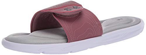 Under Armour Women's Ignite IX SL Slide Sandal, White (102)/Hushed Pink, 9 M US