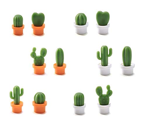 TabEnter Decorative Refrigerator Magnets, Perfect Fridge Magnets for House Office Personal Use (12Pcs Cactus)